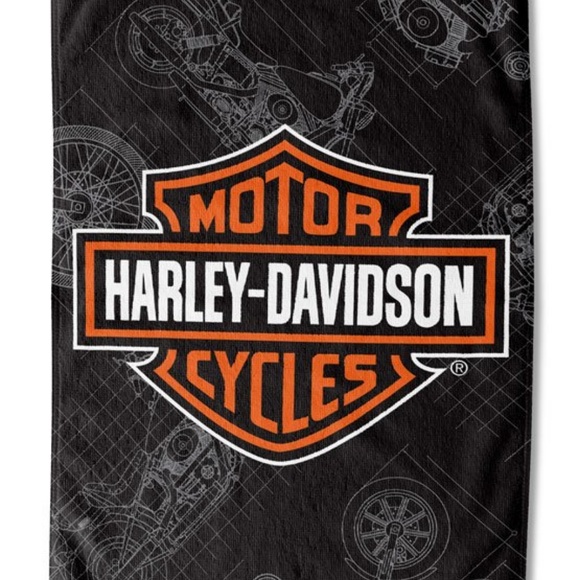 HarleyDavidson Bath Harley Davidson Blueprints Beach Towel